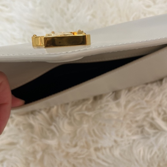 Saint Laurent white uptown clutch shiny - Picture 3 of 5